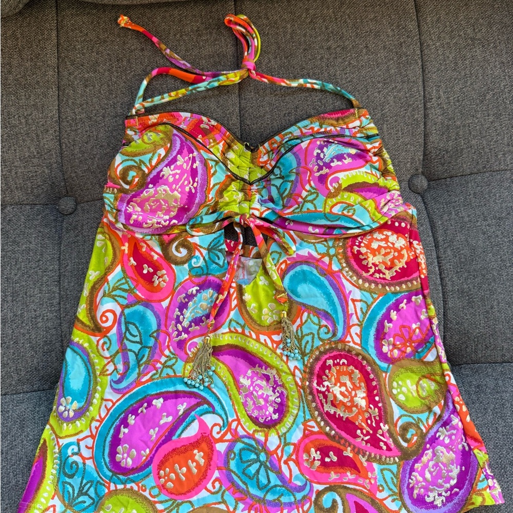 Trina Turk Multicolor Paisley Swim Top